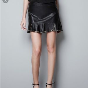 Zara leather skirt studded